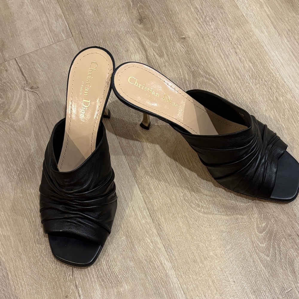 Dior Elegant Black Leather Heels